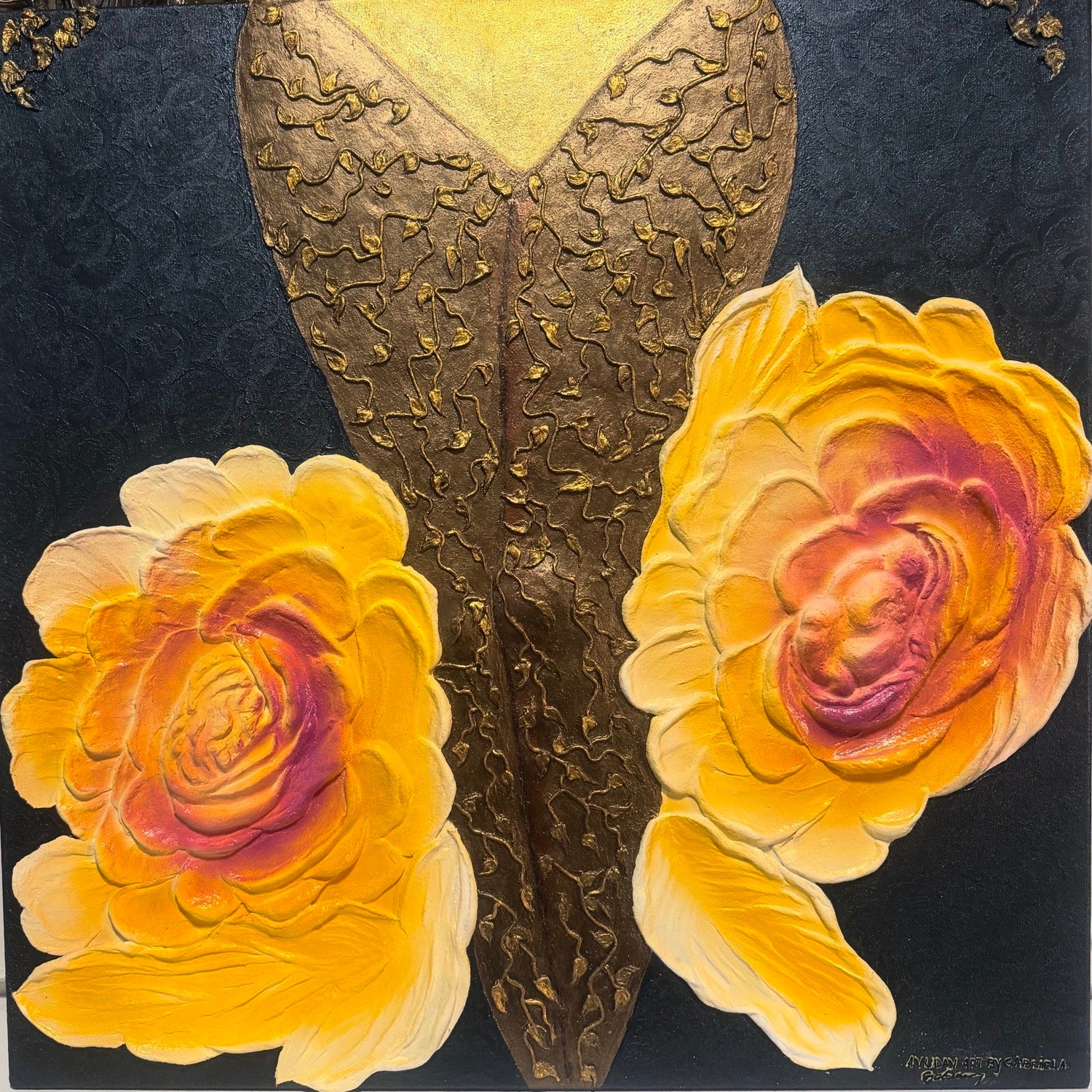 Întoarcerea la Rădăcini — lucrare AVUDAV ART by Gabriela în lumină naturală